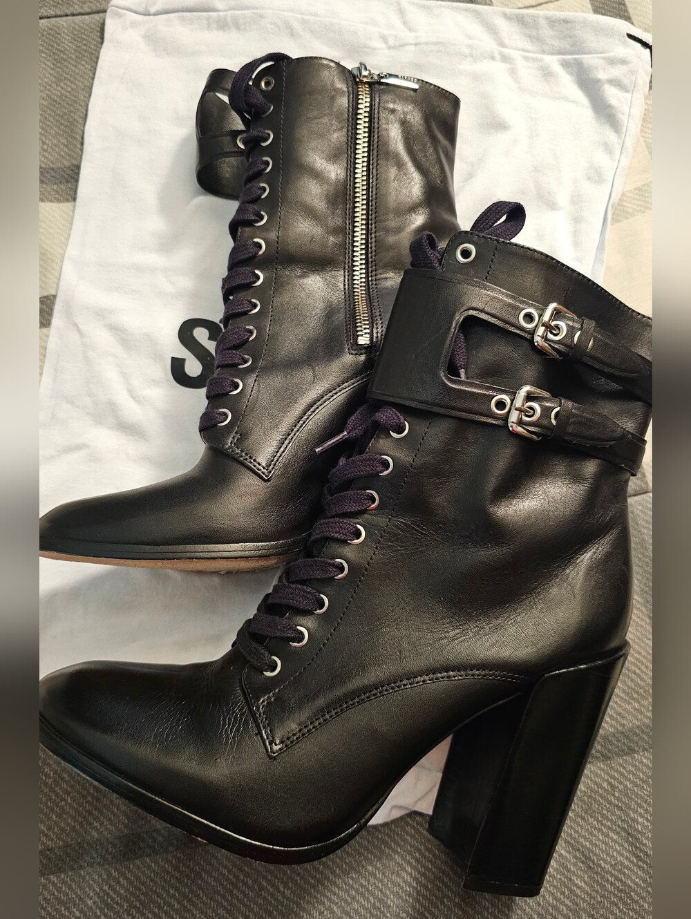 Schutz Makayla Lace Up Boots Size 8.5